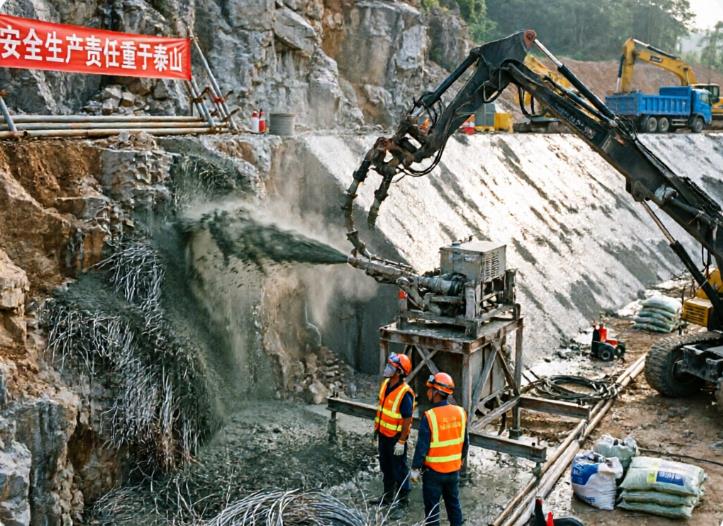 东区街道钢纤维喷锚施工